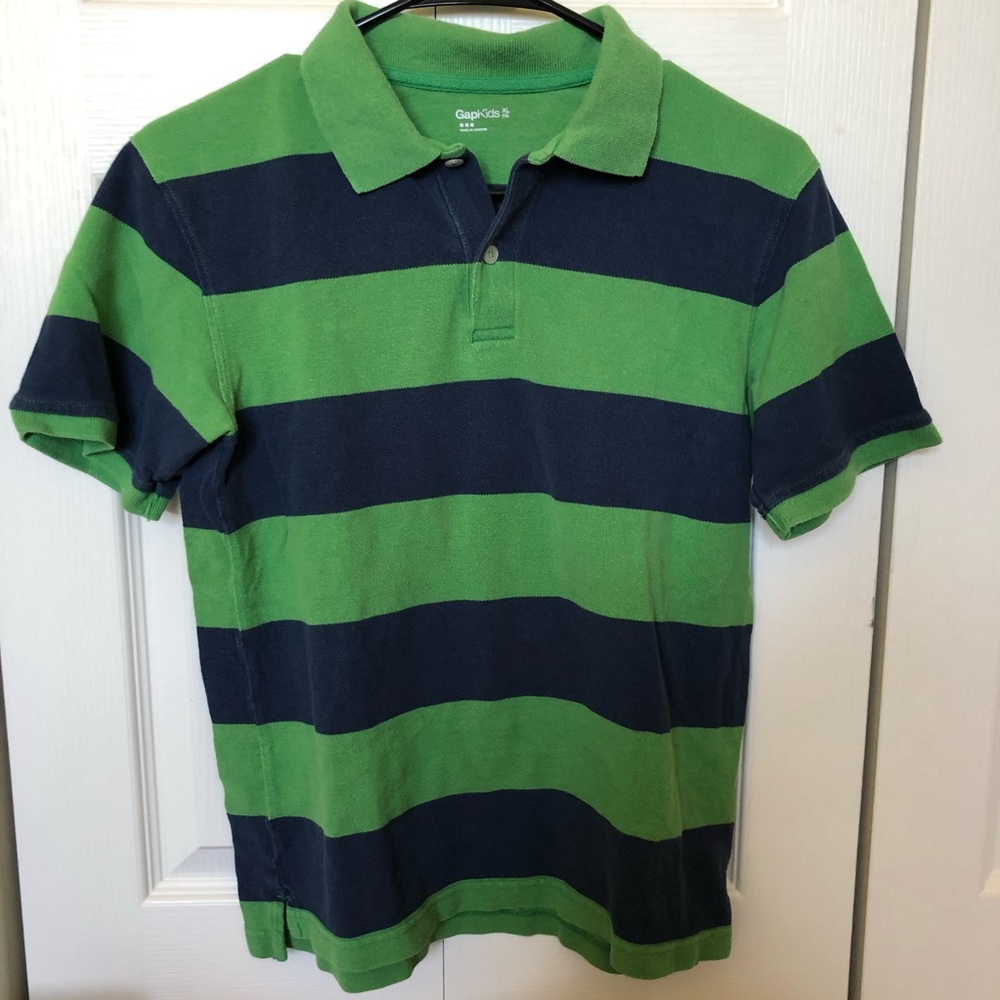Gap kids Green and Blue Striped Polo